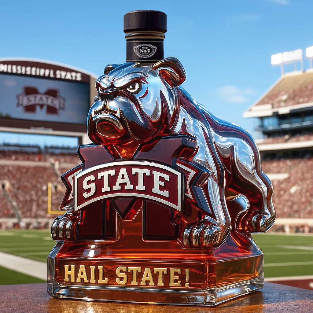 Mississippi State Bulldogs Whiskey Bottle