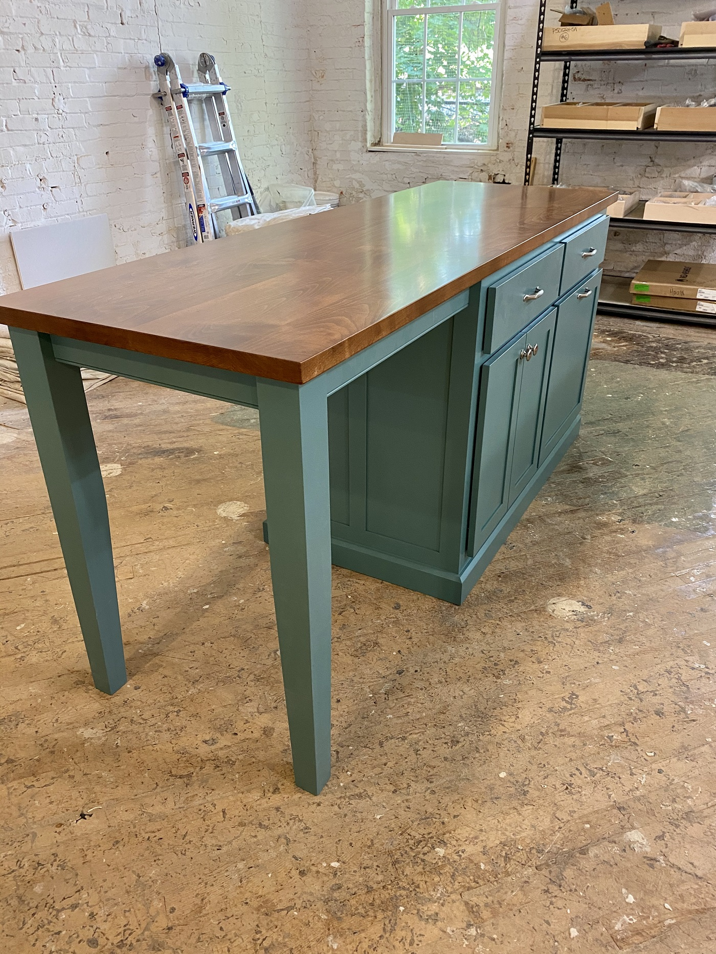Kitchen Island with End Seating Area