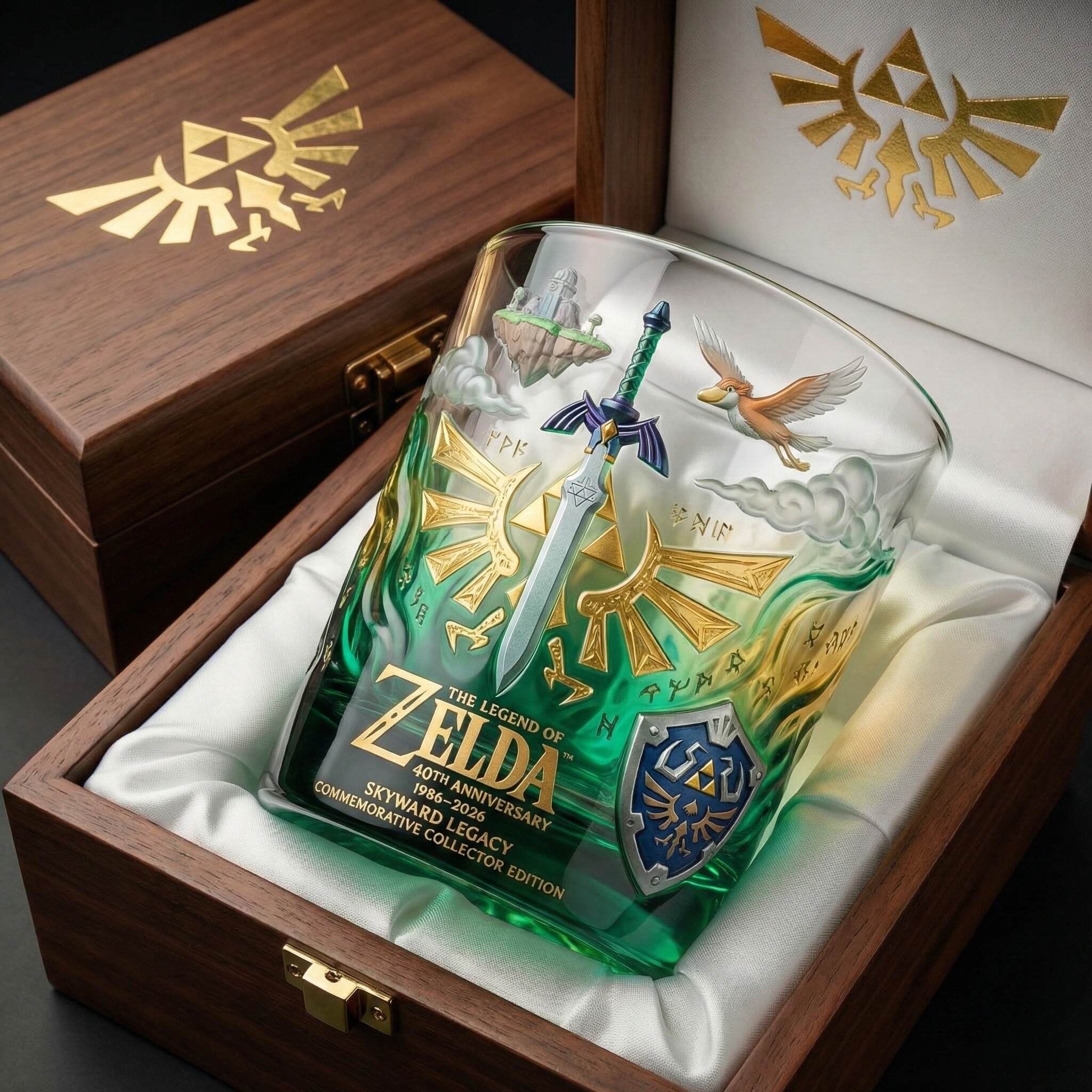 🥃 The Legend of Zelda – 40th Anniversary Whiskey Glass