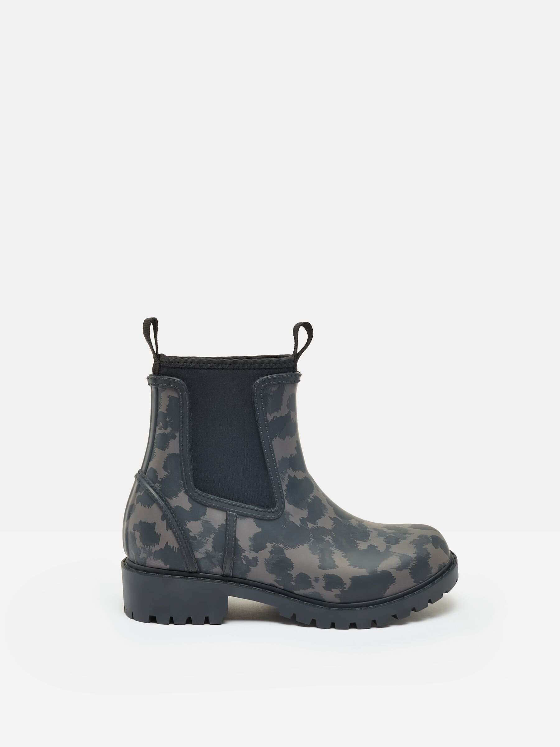 Oakfield Black/Animal Short Neoprene-Lined Ankle Wellies