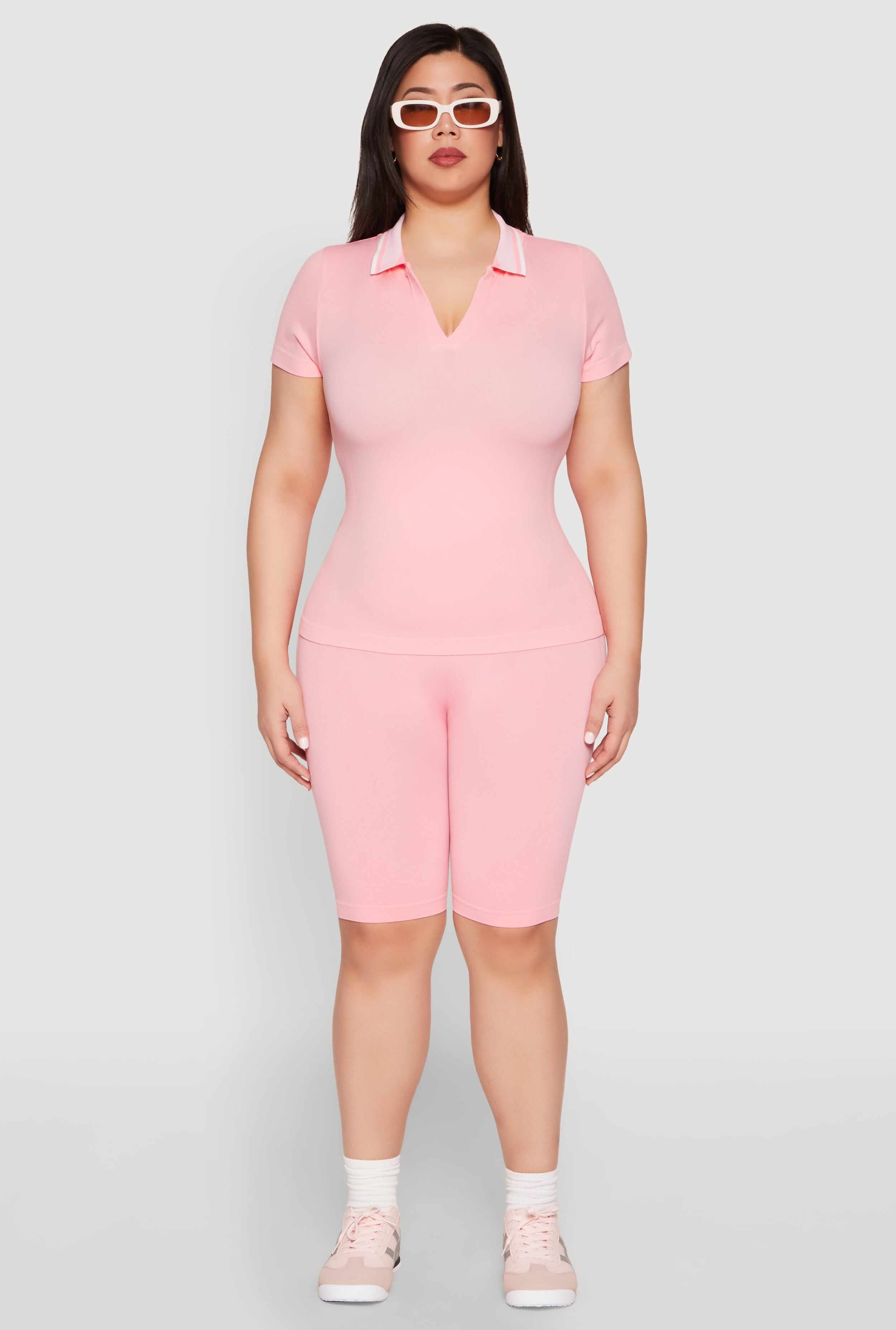 Plus Size High Waisted Biker Shorts