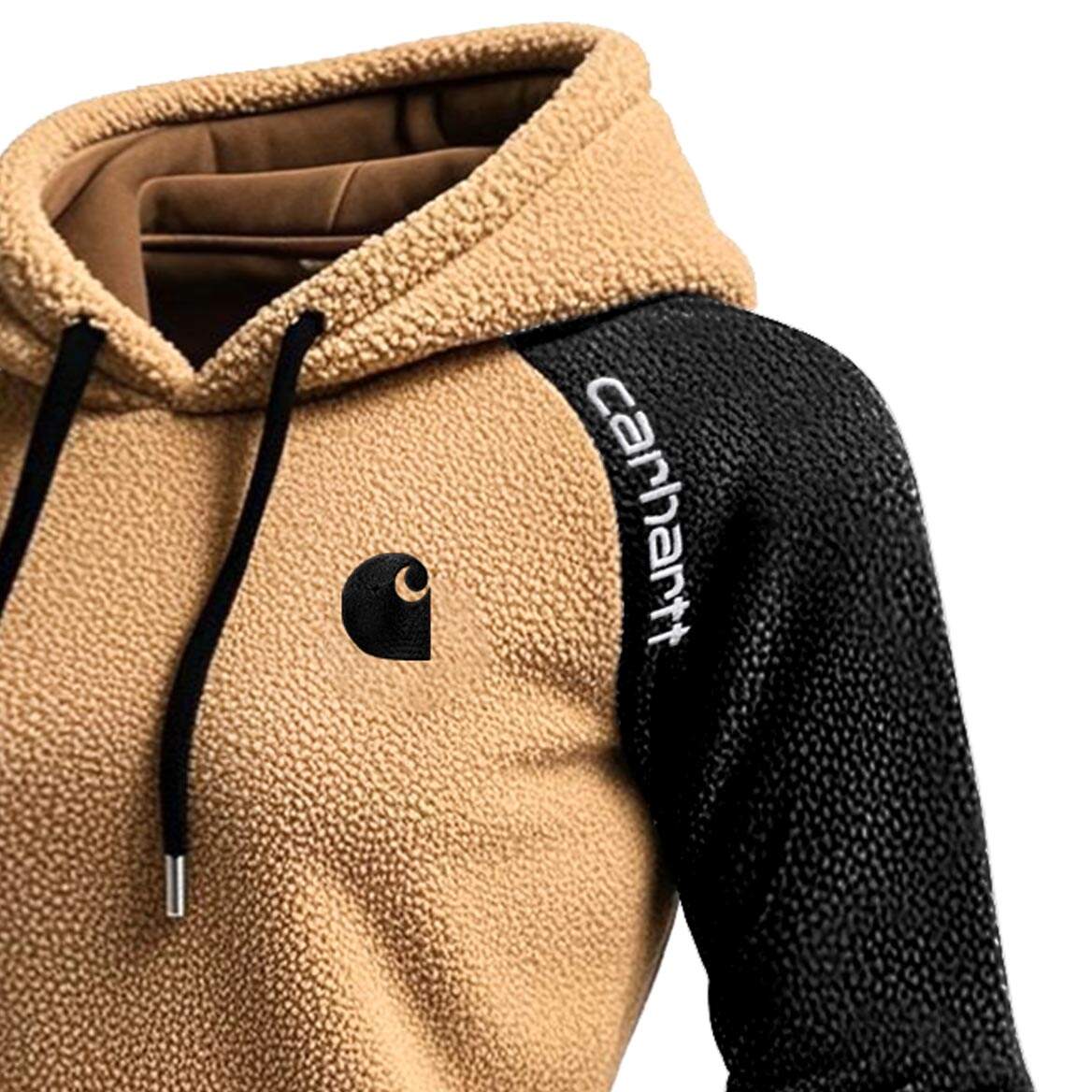 Women's Vintage Western Cowboy Embroidered Contrast Fleece Raglan Sleeve Pocket Hoodie