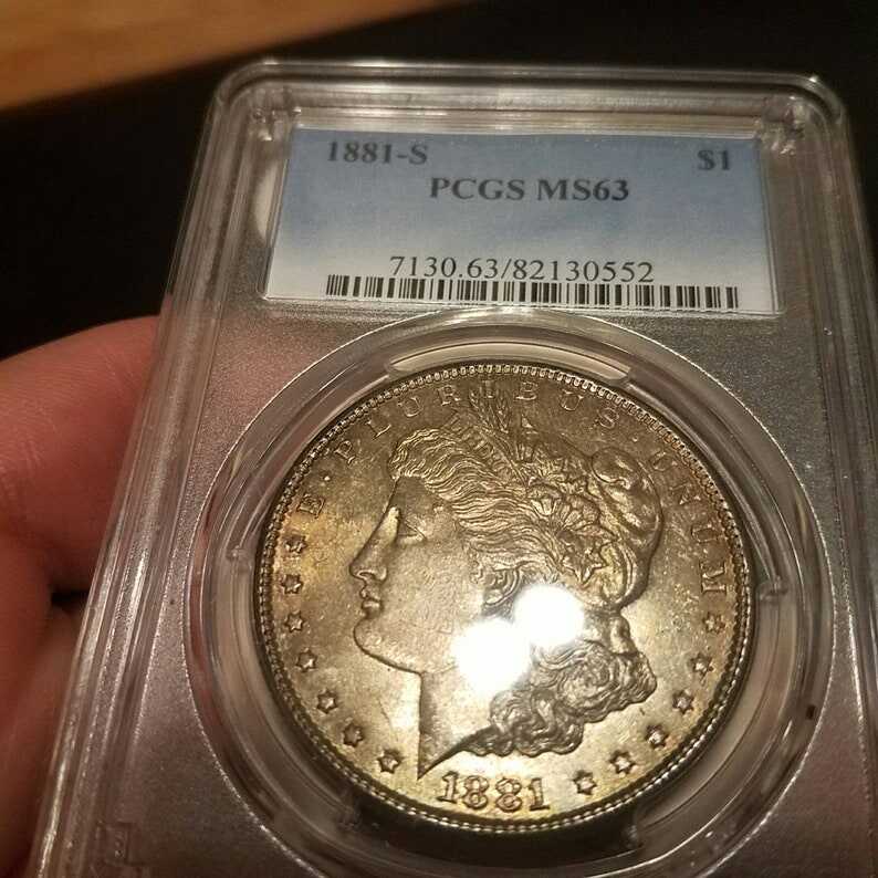 1881-S 1 Morgan Silver Dollar PCGS MS63 Nice dark toning - lot#227.