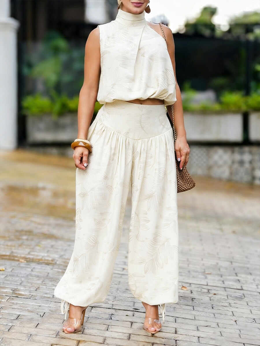 🔥Summer Arrivals🌟Women's Casual Linen And Cotton Sleeveless Top And Pants Two-piece Set