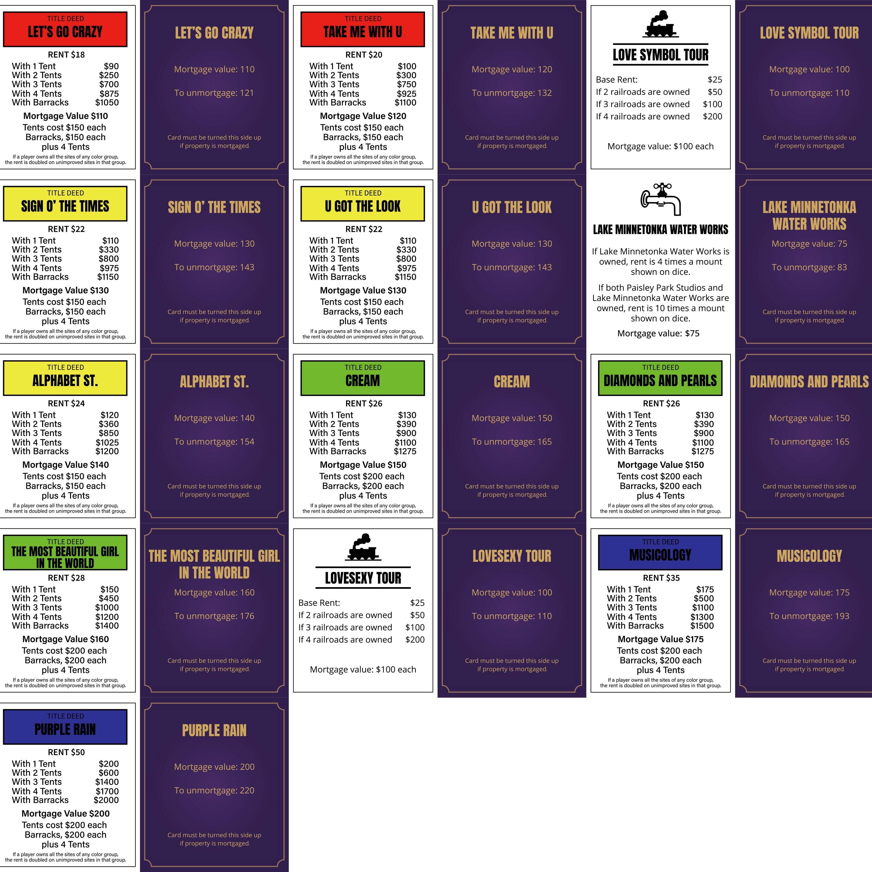 MONOPOLY: Prince Musician Edition