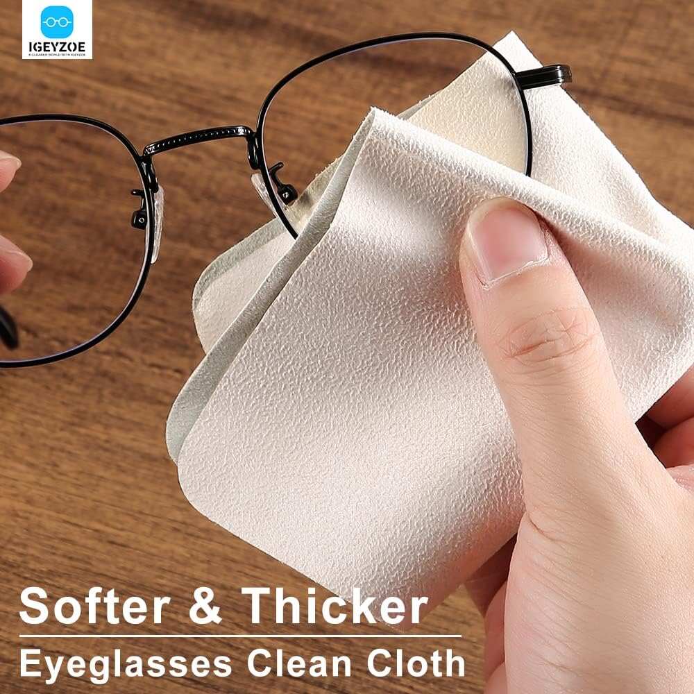 100 PCS Glasses Clean Cloth Suede, Lens Clean Cloth for Lenses, Glasses, Screens, Cameras, iPad, iPhone, Eyeglasses (6