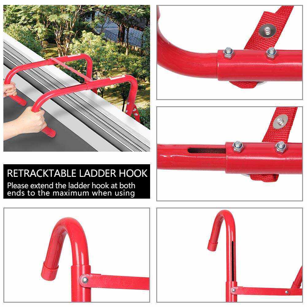 Fire Escape Ladder 15 Ft Portable Anti-Skid Emergency 2 Story Ladder Easy to Store