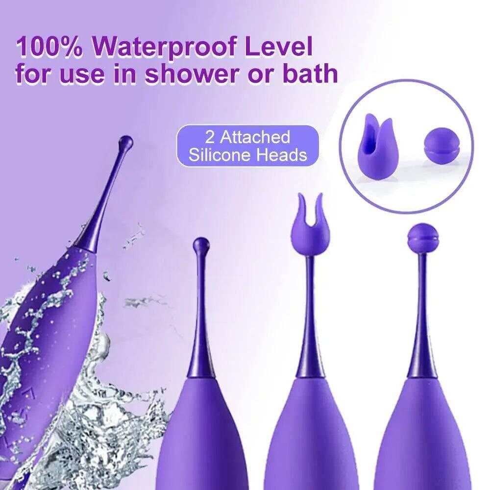 Mini Clitoris G-Spot Vibrator for Women: 3 Silicone Heads, 10 Vibration Modes, Clitoral & Penis Stimulator