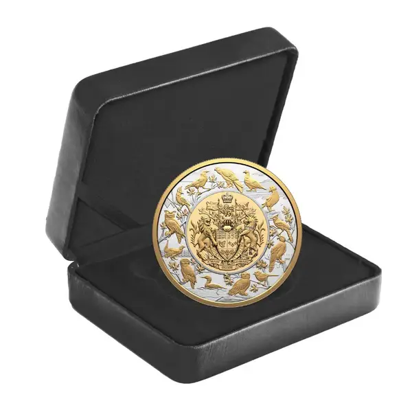 Heraldic Landscape Birds of Canada 5 Oz Silver Coin $50 Canada 2024