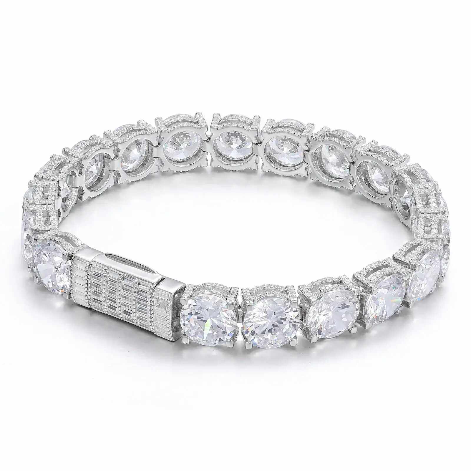 10mm S925 Moissanite Iced Out Tennis Bracelet