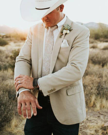 Men's Western Casual Long Sleeve White Coat Blazer