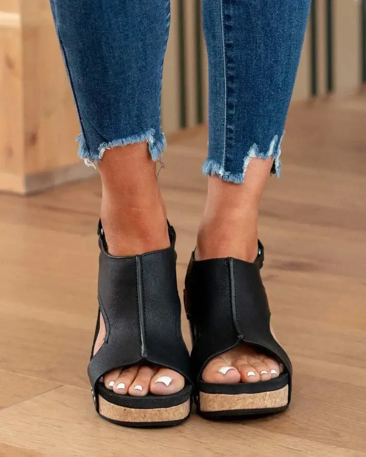 🔥Women's Leather Platform Wedge Orthopedic Sandals