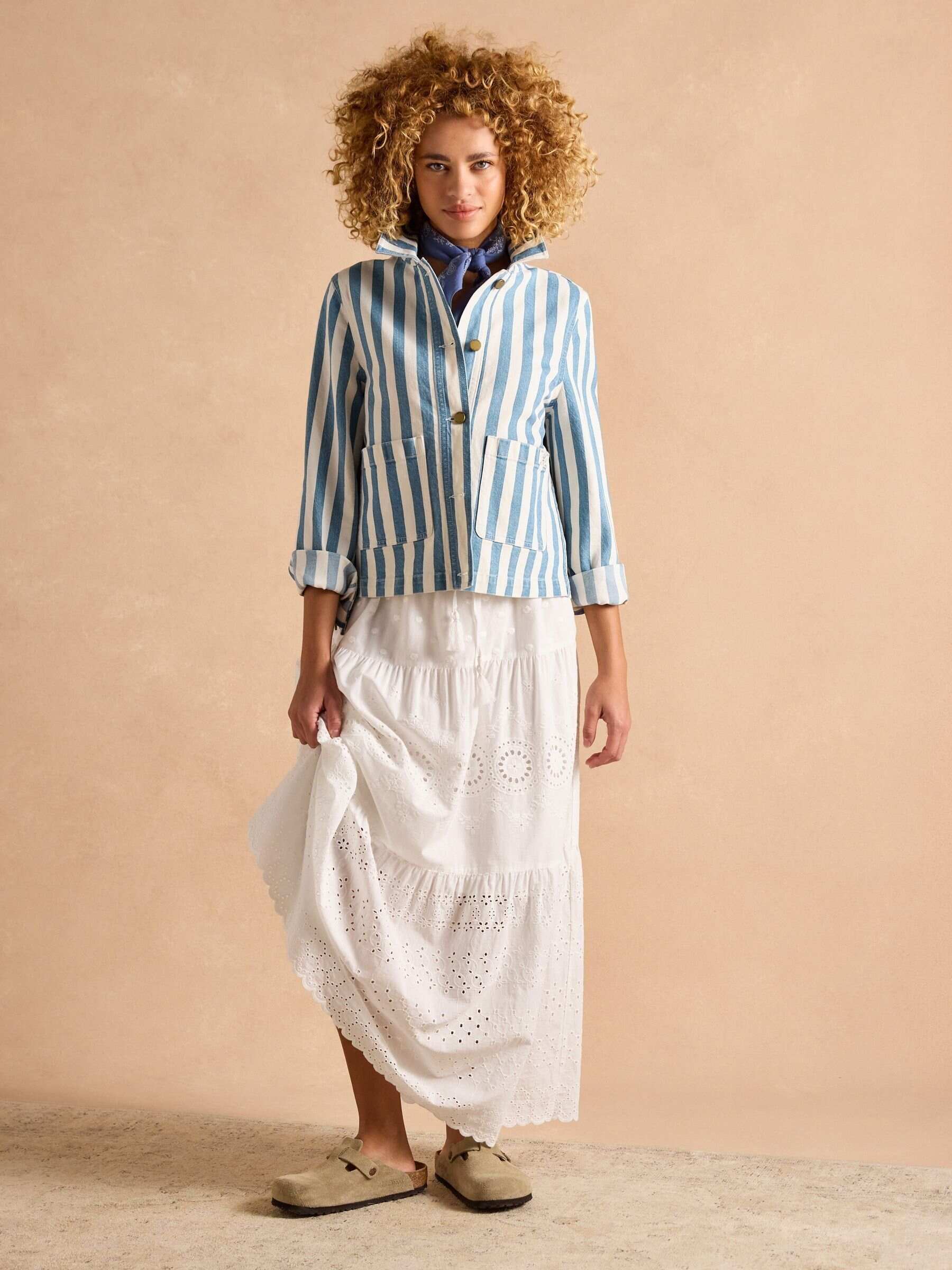 Blue Stripe Denim Jacket