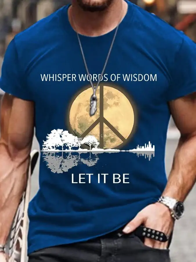 Men's Whisper Words Of Wisdom Let It Be Art Print Casual T-Shirt