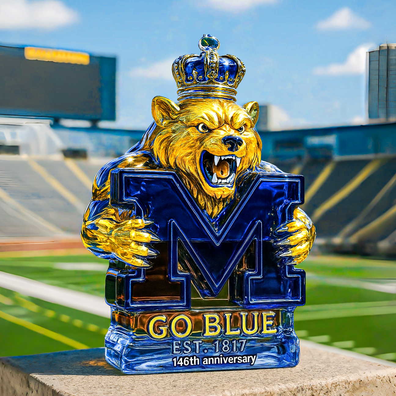 University of Michigan 146th Anniversary Whiskey Bottle