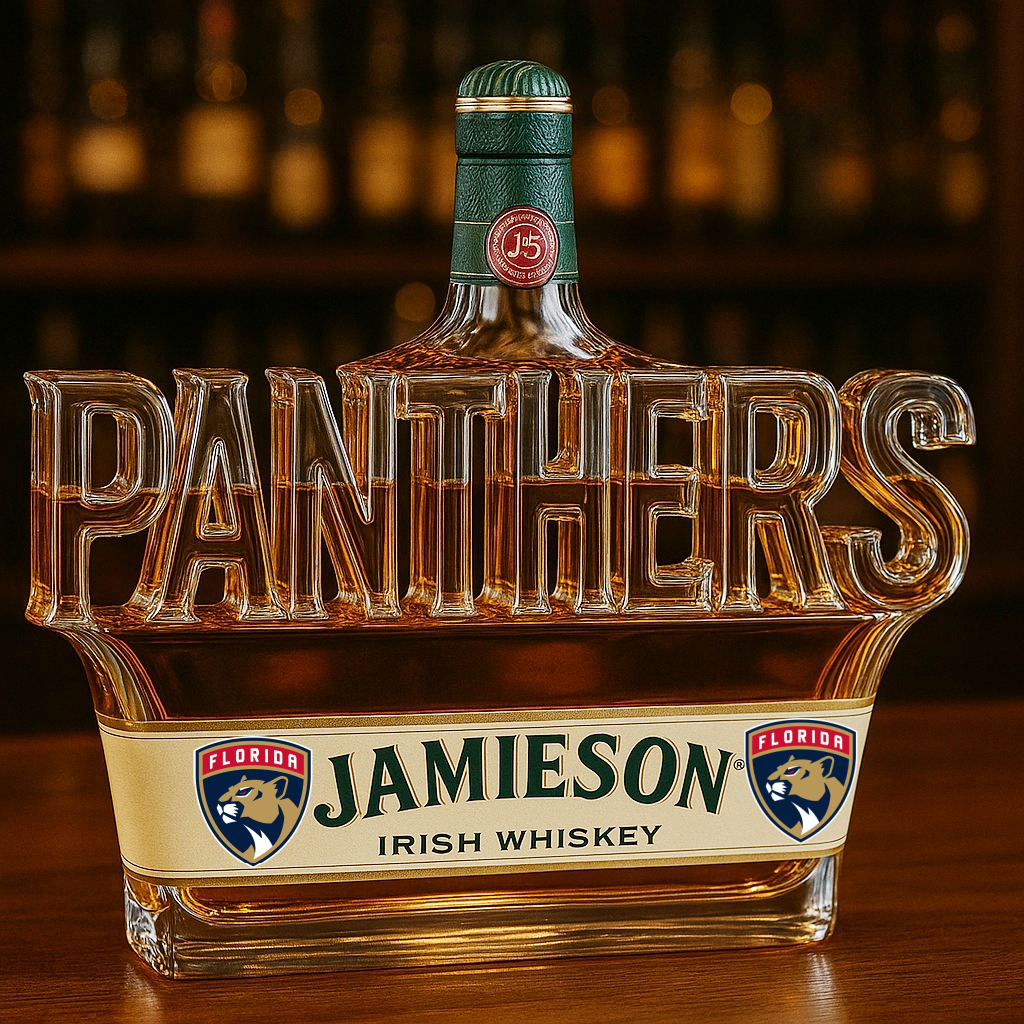 PANTHERS Whiskey Bottle