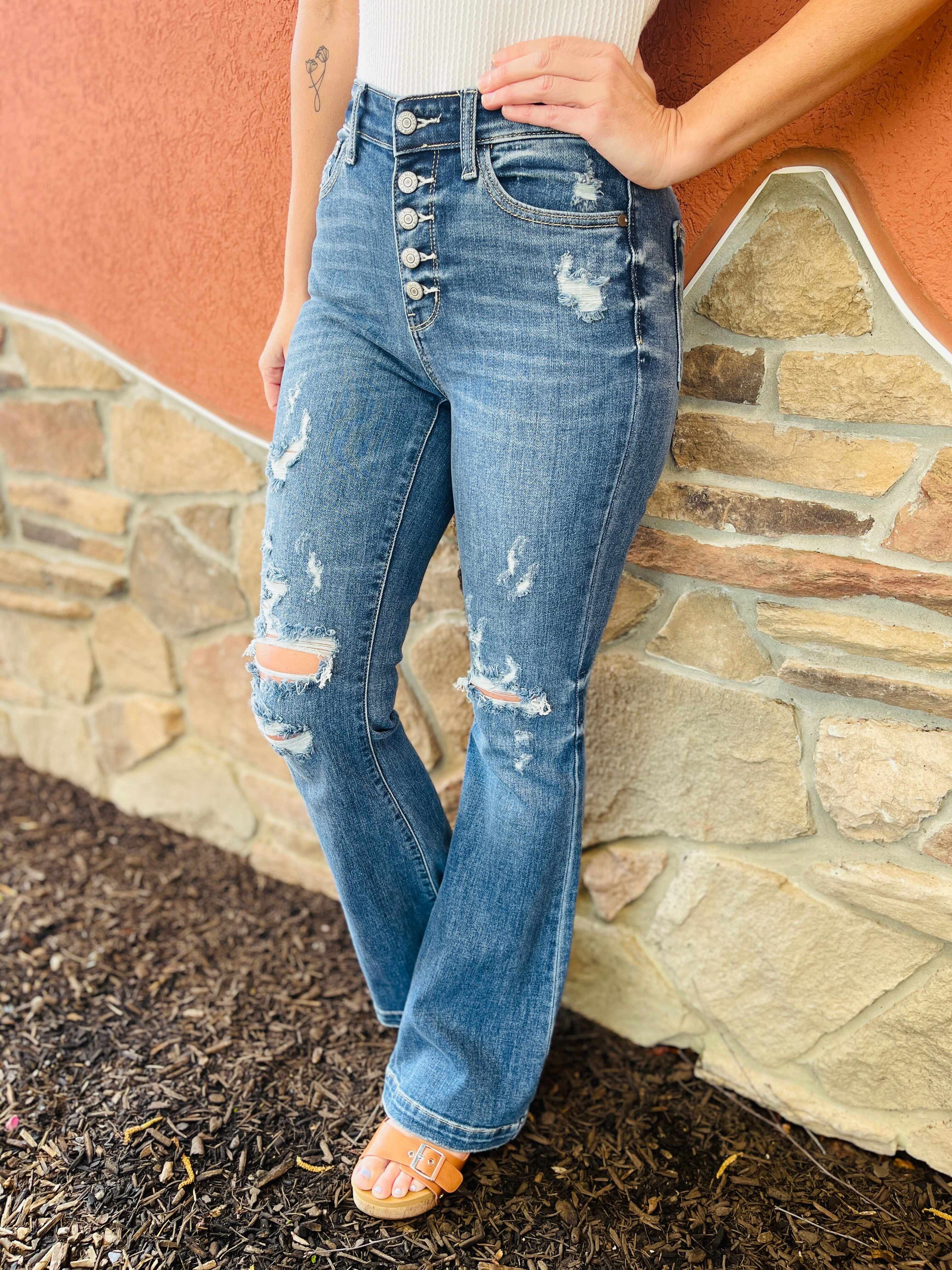 RESTOCK! Plus/Reg Let's Go Girls Flare Jeans