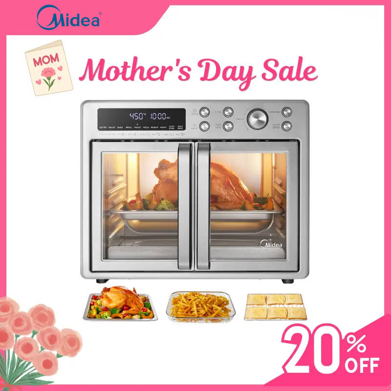 [2026 Kitchen Hack] Flexify French Door Air Fryer Toaster Oven Combo 26.4 QT, Extra Large Countertop Air Fryer Oven 10-in-1 Combo 25% Faster Cooking & 90% Less Oil, Elegant Design Convection Fan, Gift of the Season