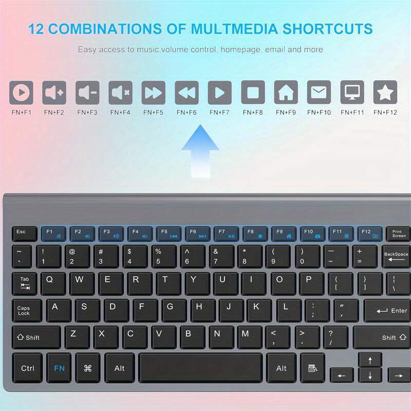 Wireless Keyboard and Mouse Combo | Compact and Silent Wireless USB Mouse and Computer Keyboard Set | for Windows Laptop, Desktop, PC