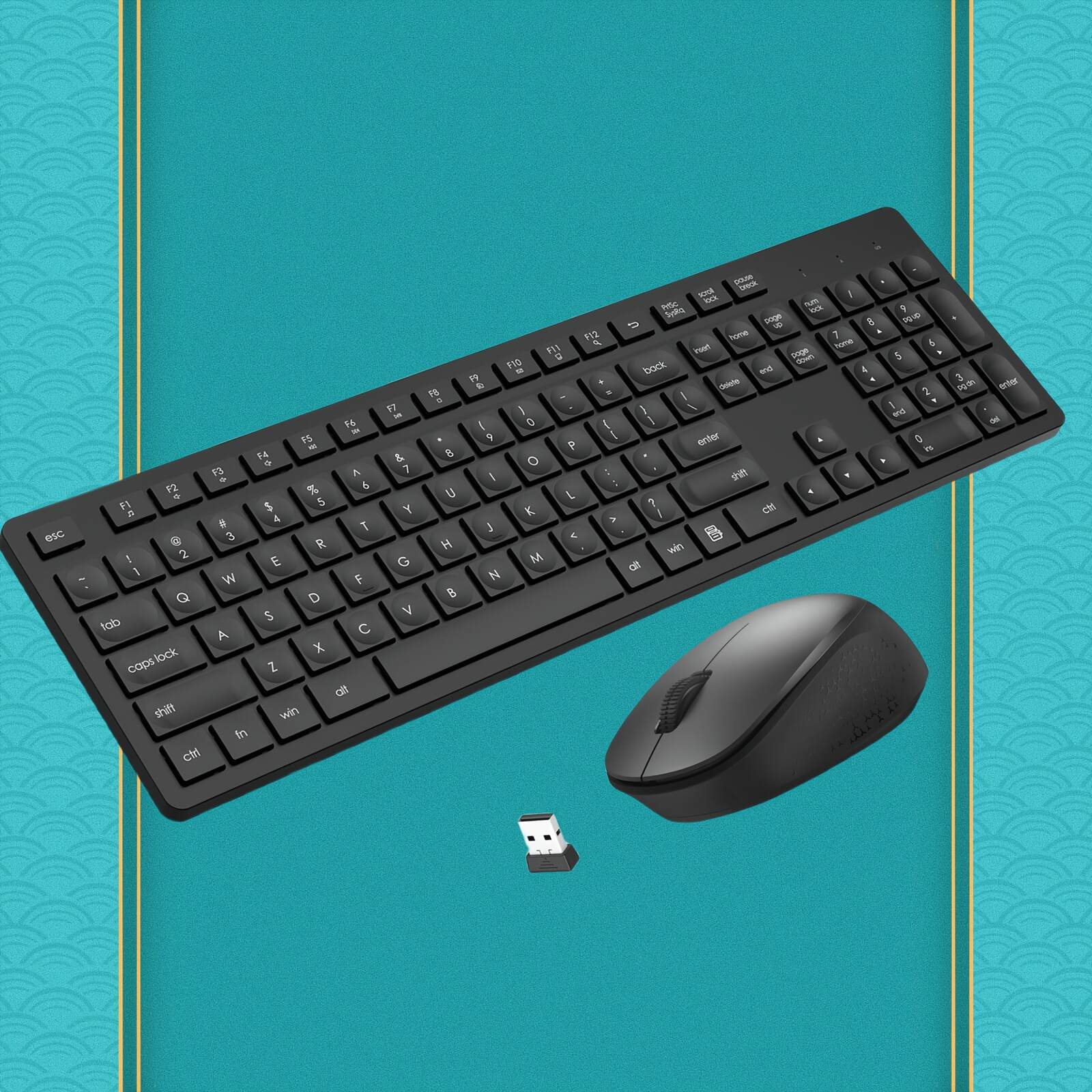 Wireless Keyboard And Mouse Set Business Office Typing Home Splash Resistant Light Sound Thin And Light Portable Durable Peripheral Keyboard And Mouse Laptop Desktop Universal [Cost-effective] Wireless Set