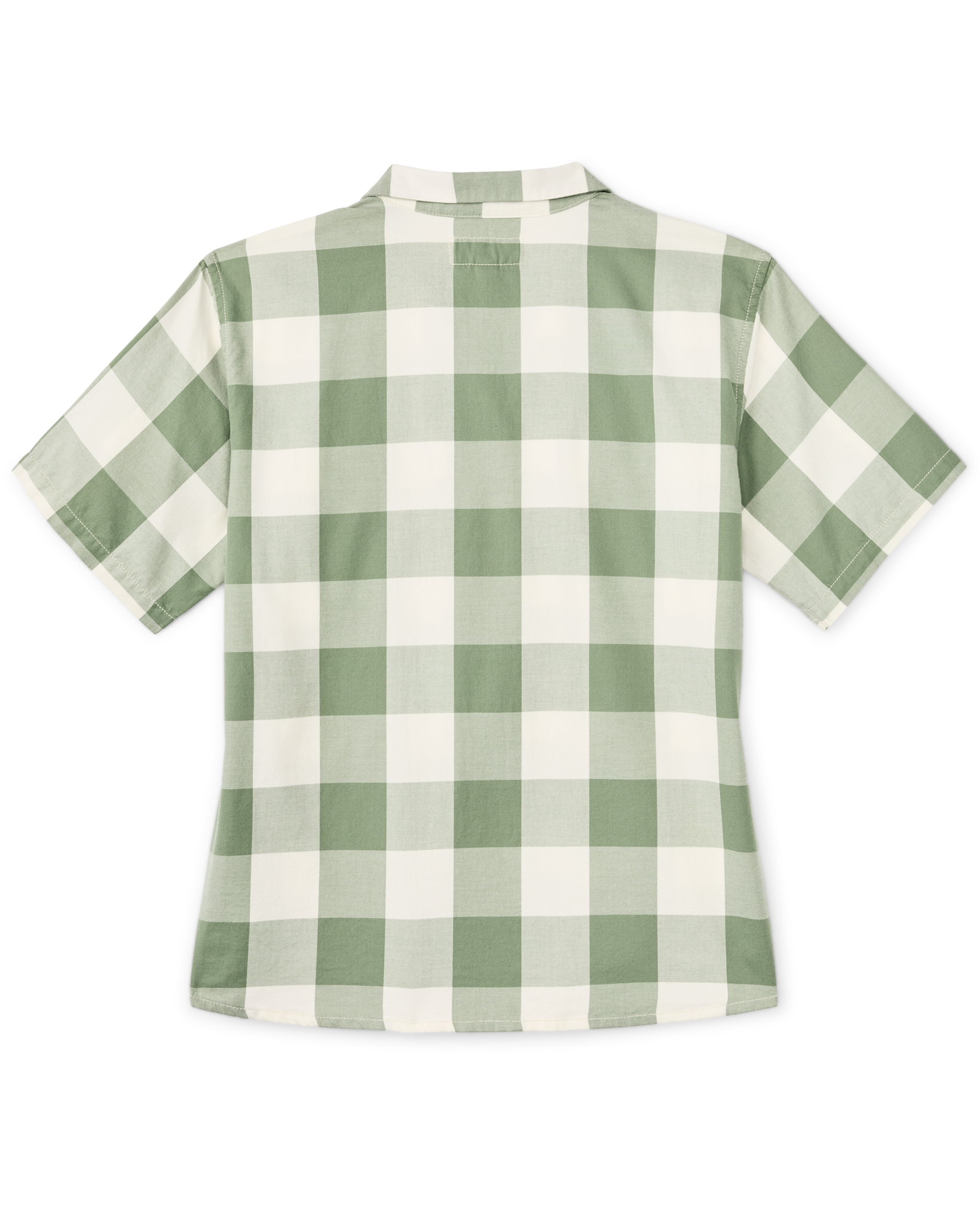 Women's Short Sleeve Camp Shirt - Hedge Green / White Plaid