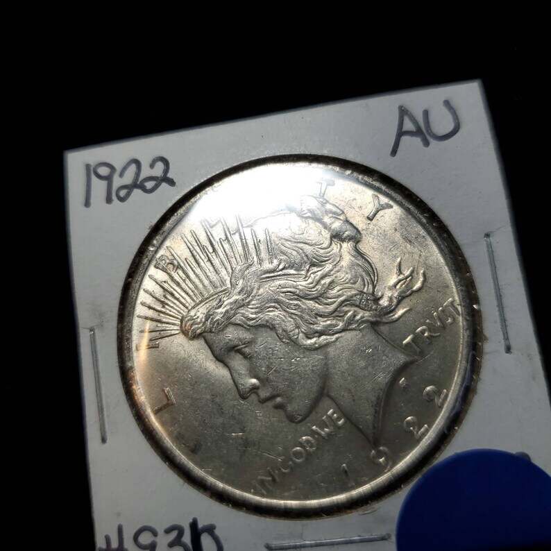 1922 Silver Peace Dollar AU/BU  -  Lot#930
