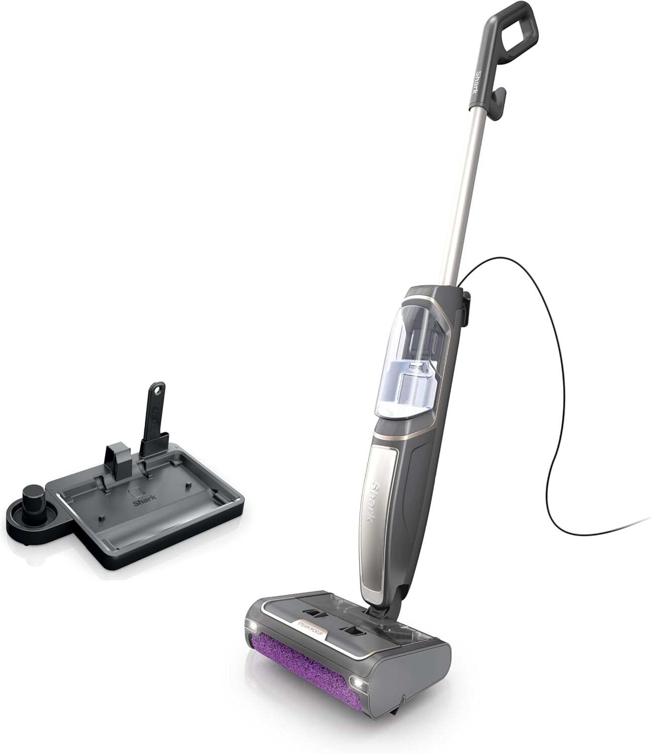 SD201 Steam Pickup 3-in-1 Steam Mop Picks Up Debris, Deep Scrubs, & Steam Sanitizes All At Once, Lightweight Steam Cleaner for Home w/Sealed Hard Floors like Hardwood, Tile & Laminate (Renewed)