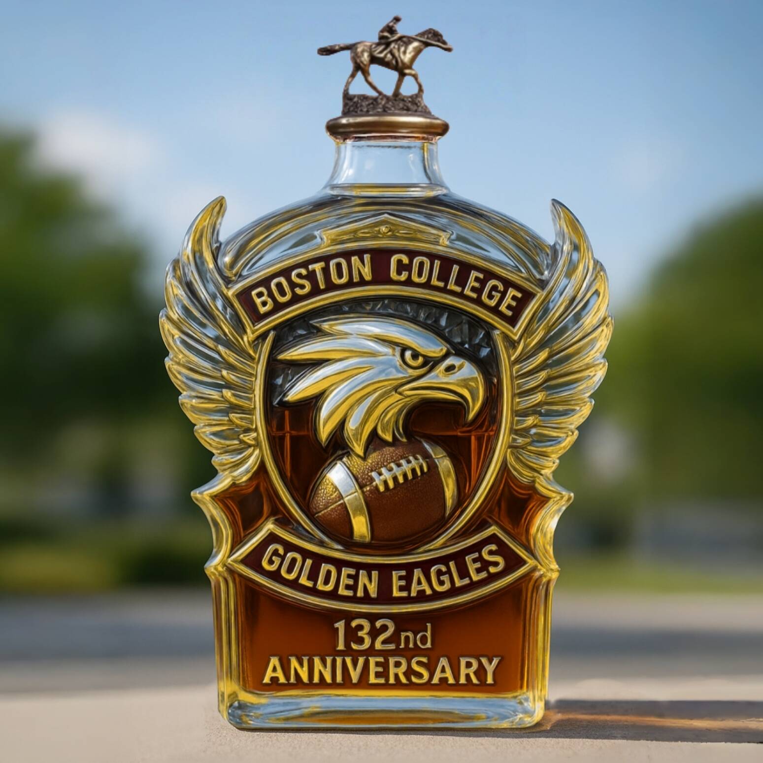 Golden Eagles 132nd Anniversary Whiskey Bottle