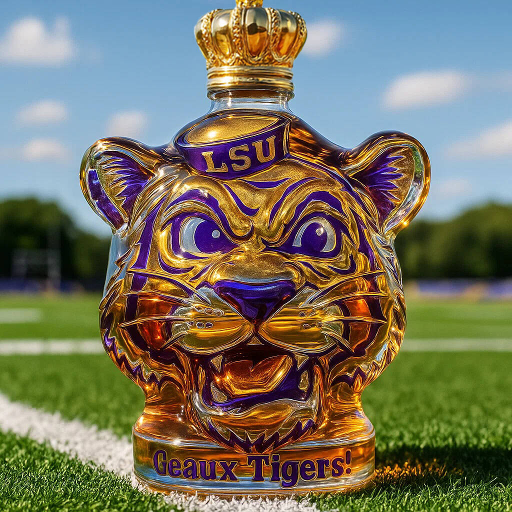 LSU Tigers Whisky Bottle