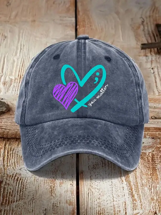 You Matter Suicide Prevention Awareness Print Casual Baseball Cap