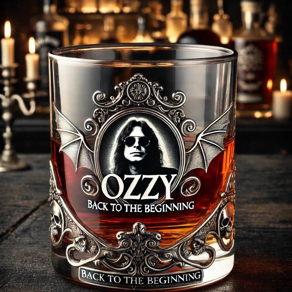 Ozzy Osbourne “Back to the Beginning” whiskey glass