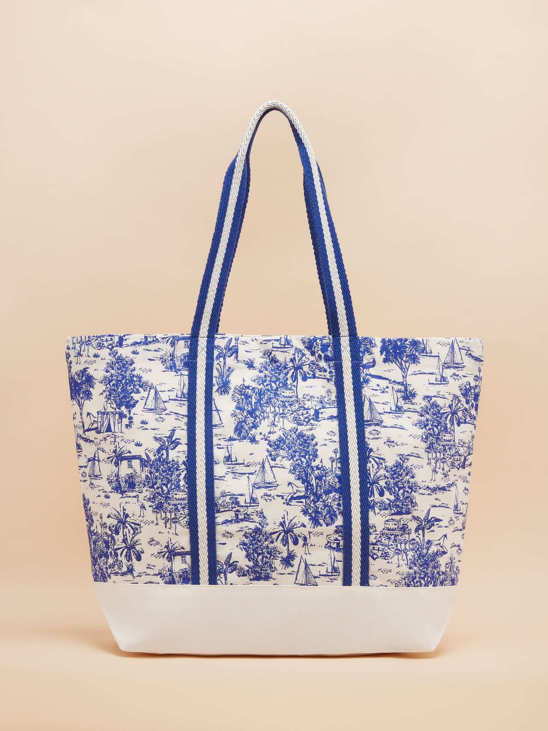 Promenade Neutral Canvas Beach Bag