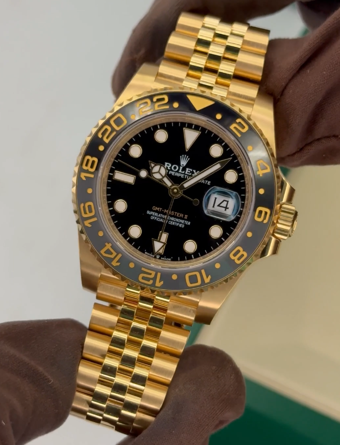 NEW 2026 Rolex GMT-Master II 40mm 126718GRNR Yellow Gold Jubilee Black Dial