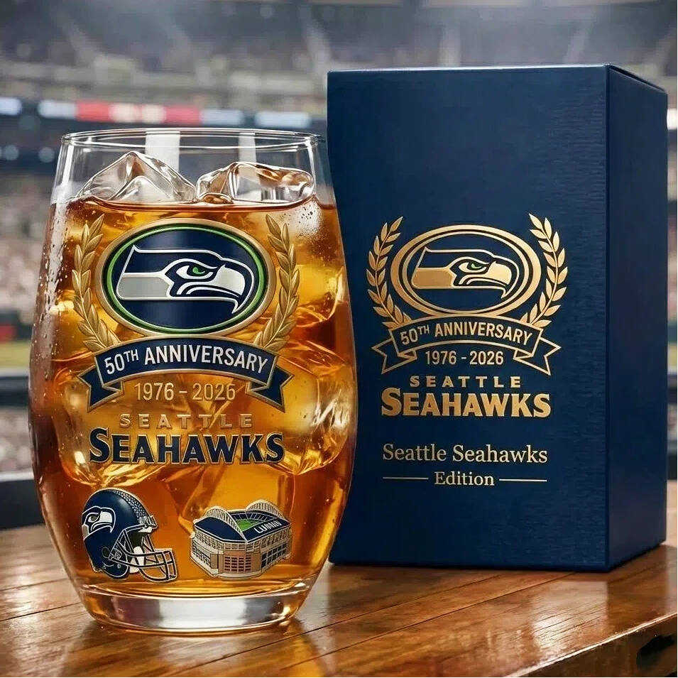 Seattle Seahawks 50th Anniversary Commemorative Whiskey Glass