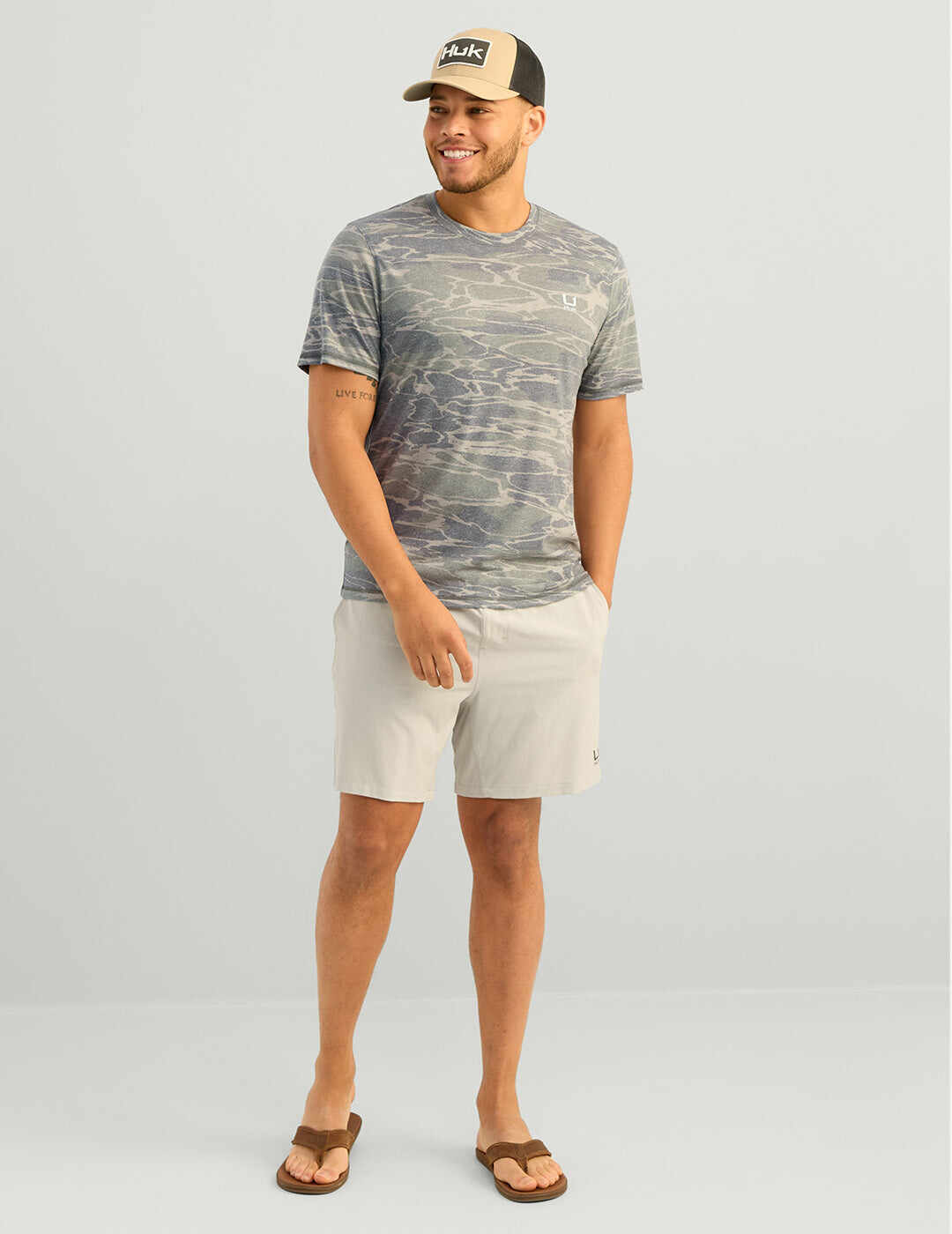 Leeward Short Sleeve Camo Crew