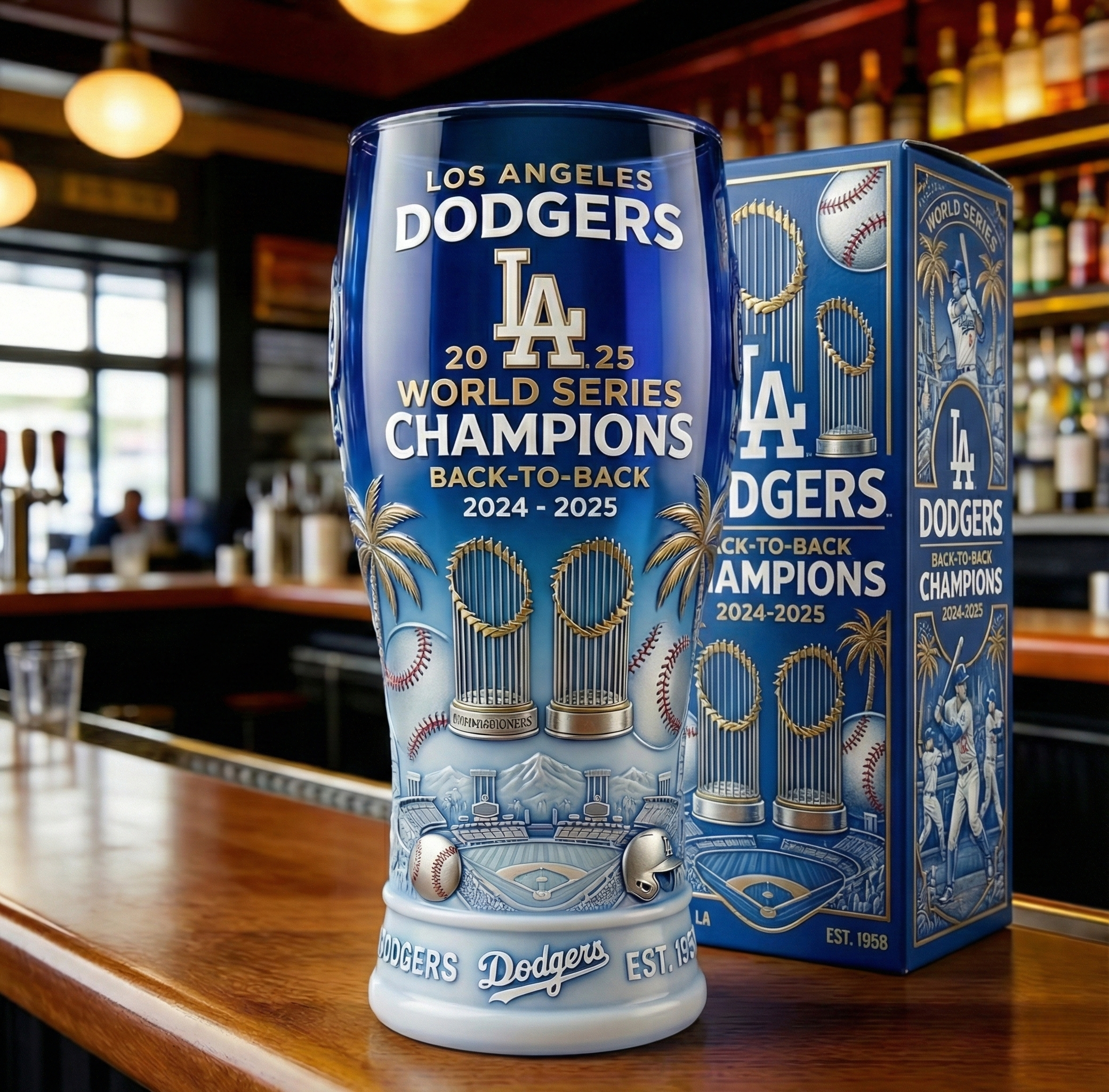 LA Dodgers Back-to-Back Glory Championship Commemorative Beer Mug