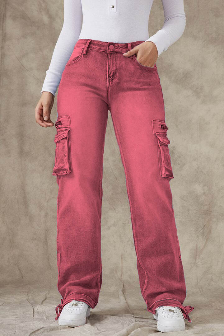 90s Vintage Flap Pocket Low Waist Cargo Jeans