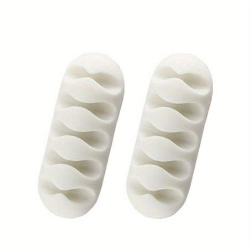 Desktop Phone Cable Winder Earphone Clip Charger Organizer Management Wire Cord Fixer Silicone Holder 5 Slots Strip