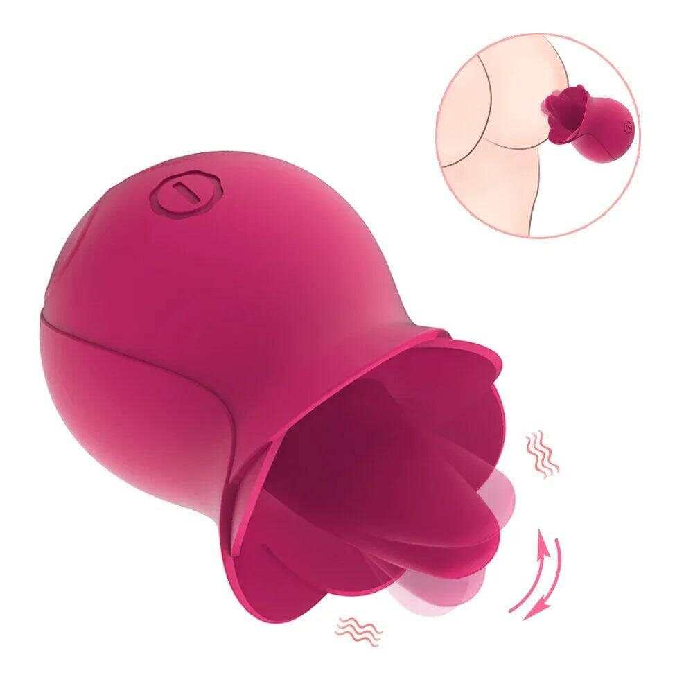 Rose Clit Sucker & G-Spot Vibrator: Tongue Licking Masturbator