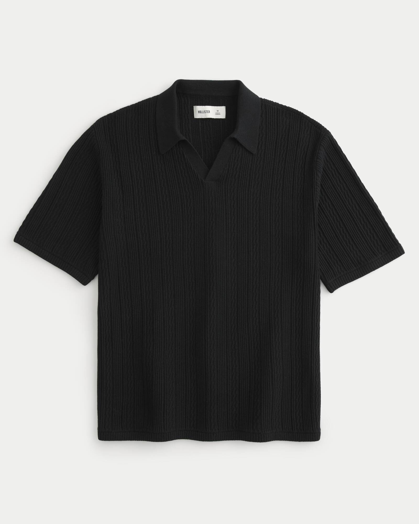 Boxy Short-Sleeve Sweater Polo