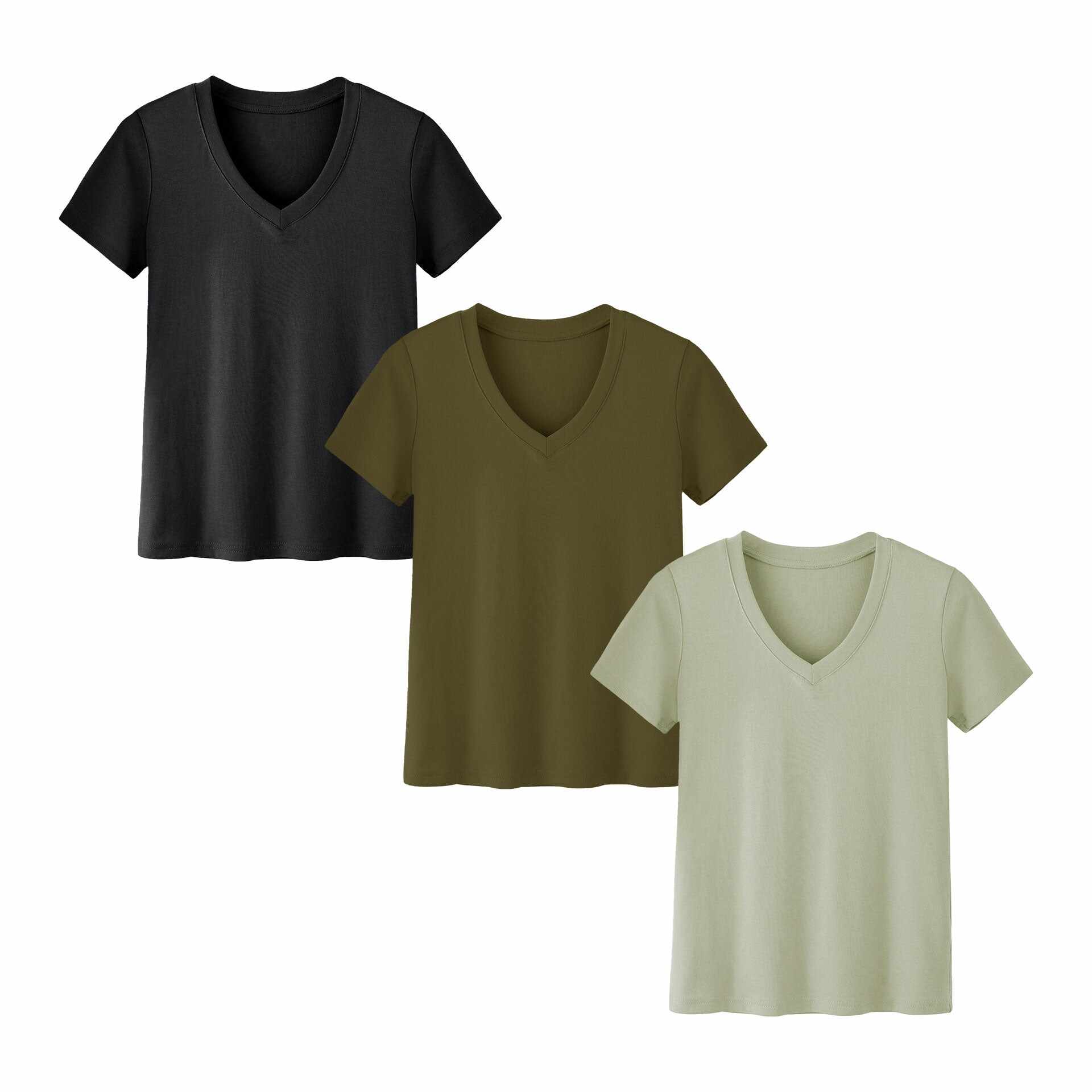 Womens 10 Pack T-Shirts Basic Short Sleeve V Neck Tops - Plus Size Fashion Loose Fit Lightweight Casual Summer Clothes Lady Comfort