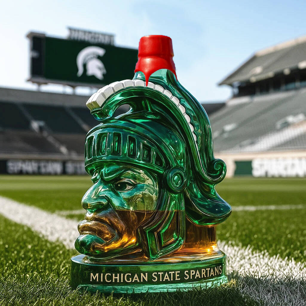 Michigan State Spartans Whiskey Bottle