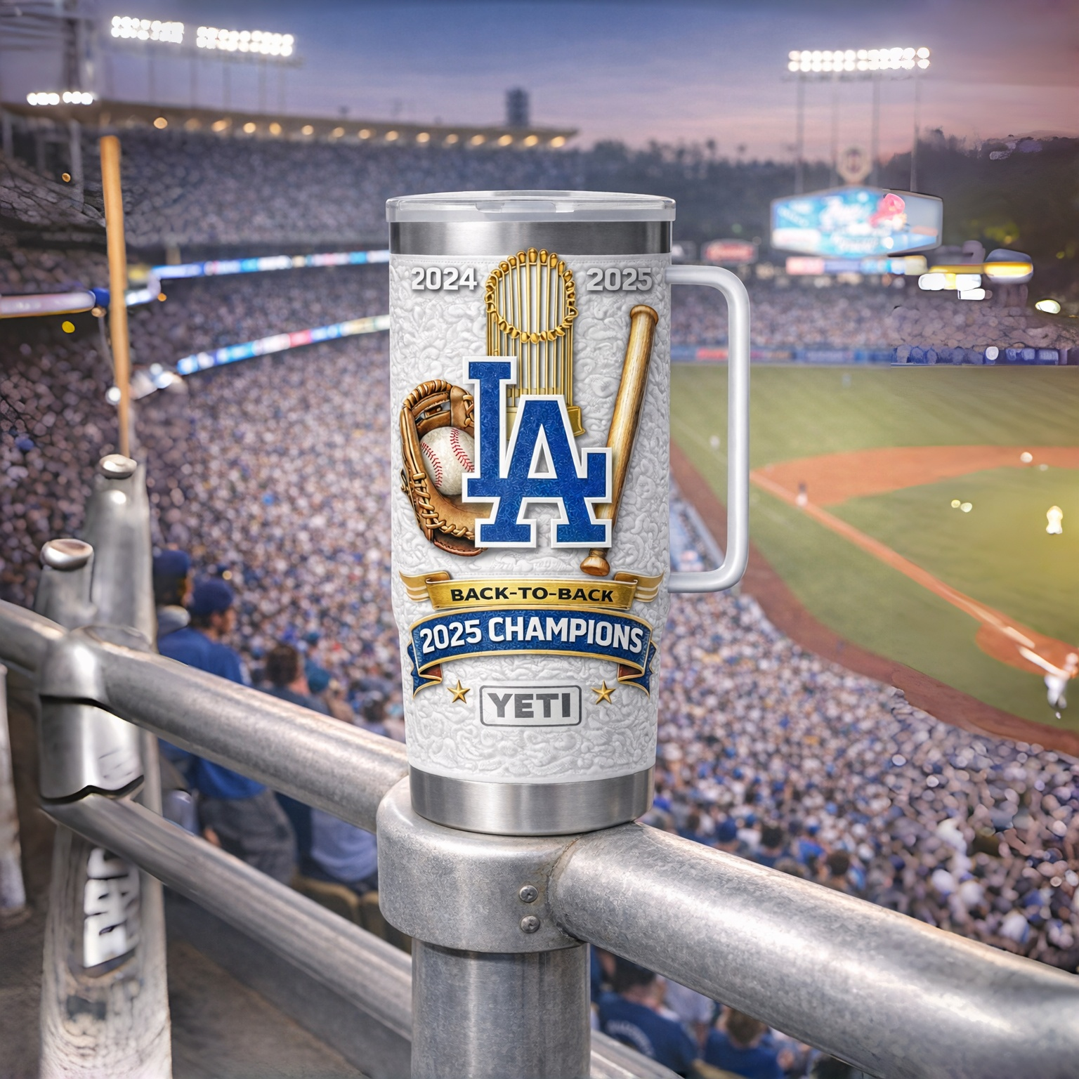 Dodgers 2025 Champions Back-to-Back Limited Edition YETI Tumbler
