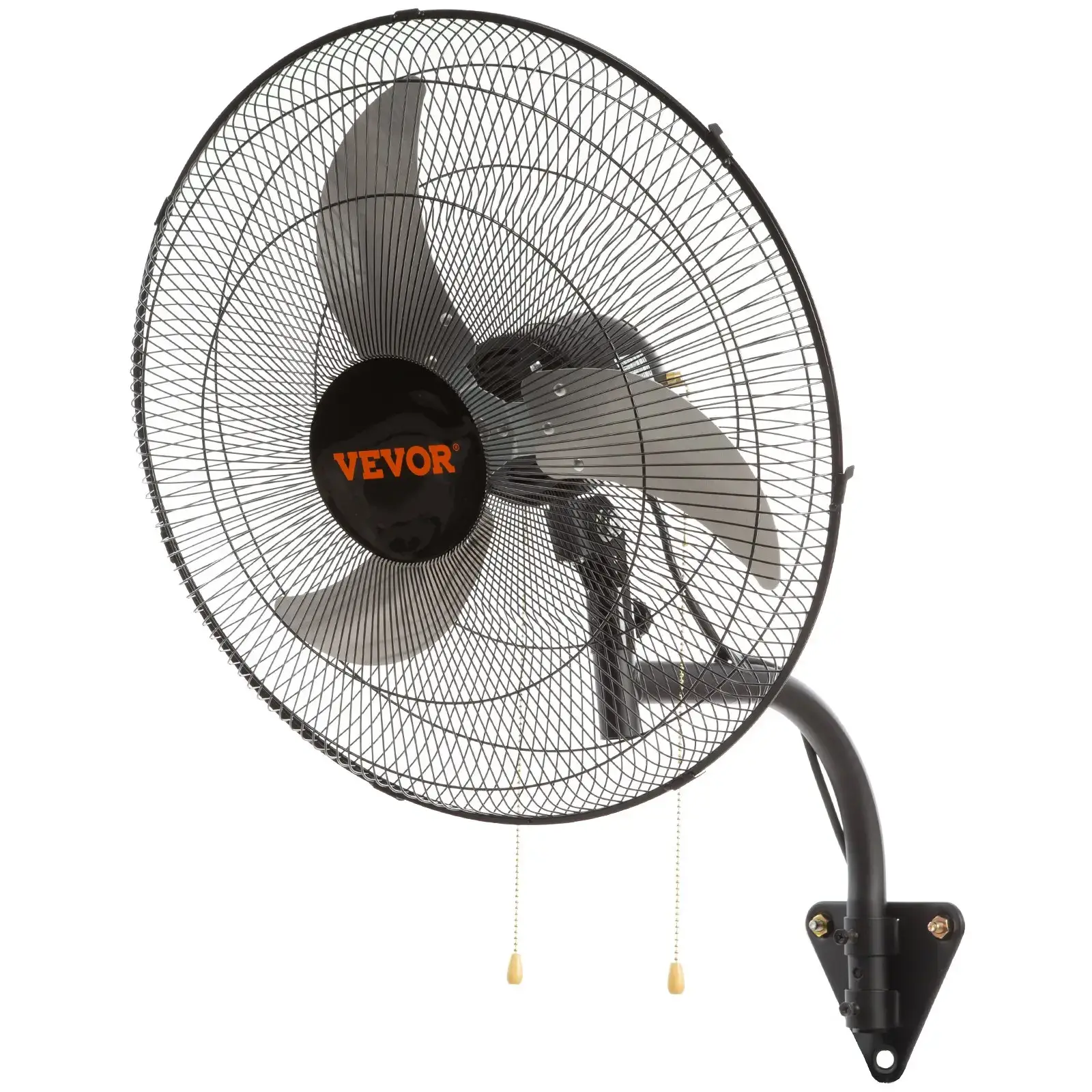 Oscillating Wall Mount Fan,  20 Inch, 3-speed High Velocity Max. 4650 CFM Industrial Wall Fan, Commercial or Residential for Warehouse, Greenhouse, Workshop, Patio, Basement, Black