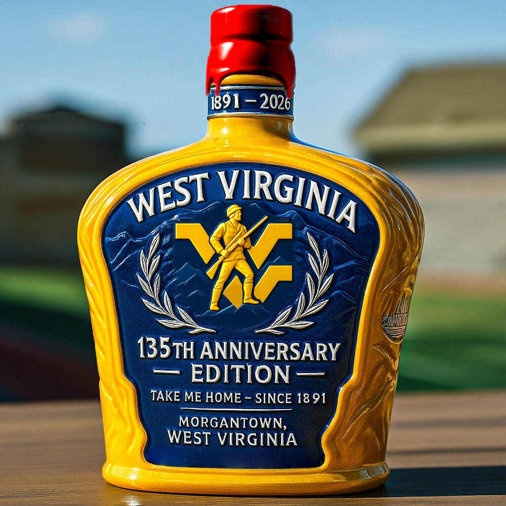West Virginia 135th Anniversary Whiskey Bottle