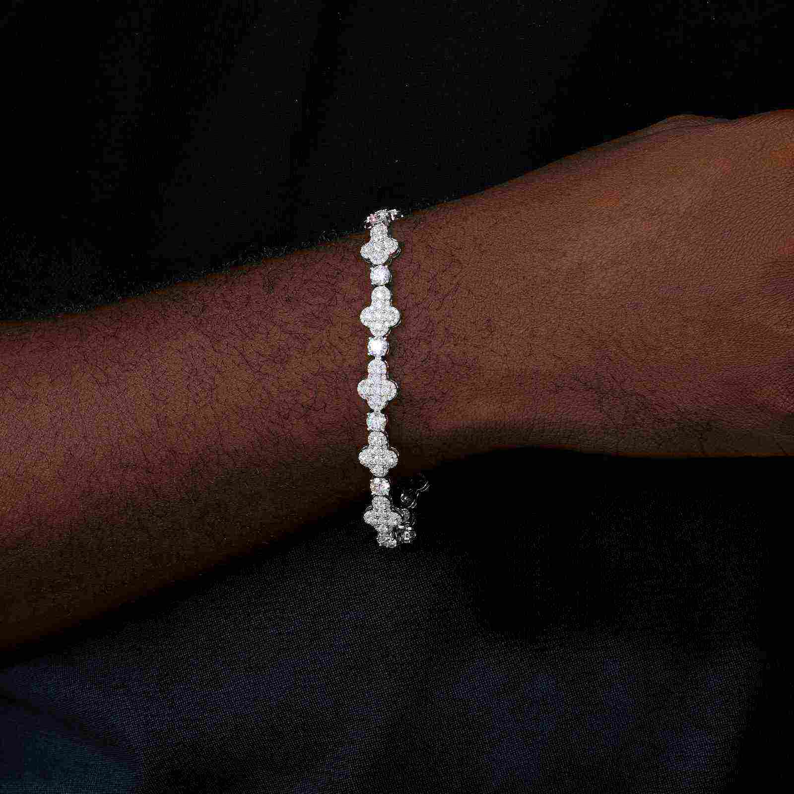 TestTest 10mm S925 Moissanite Cross Tennis Bracelet