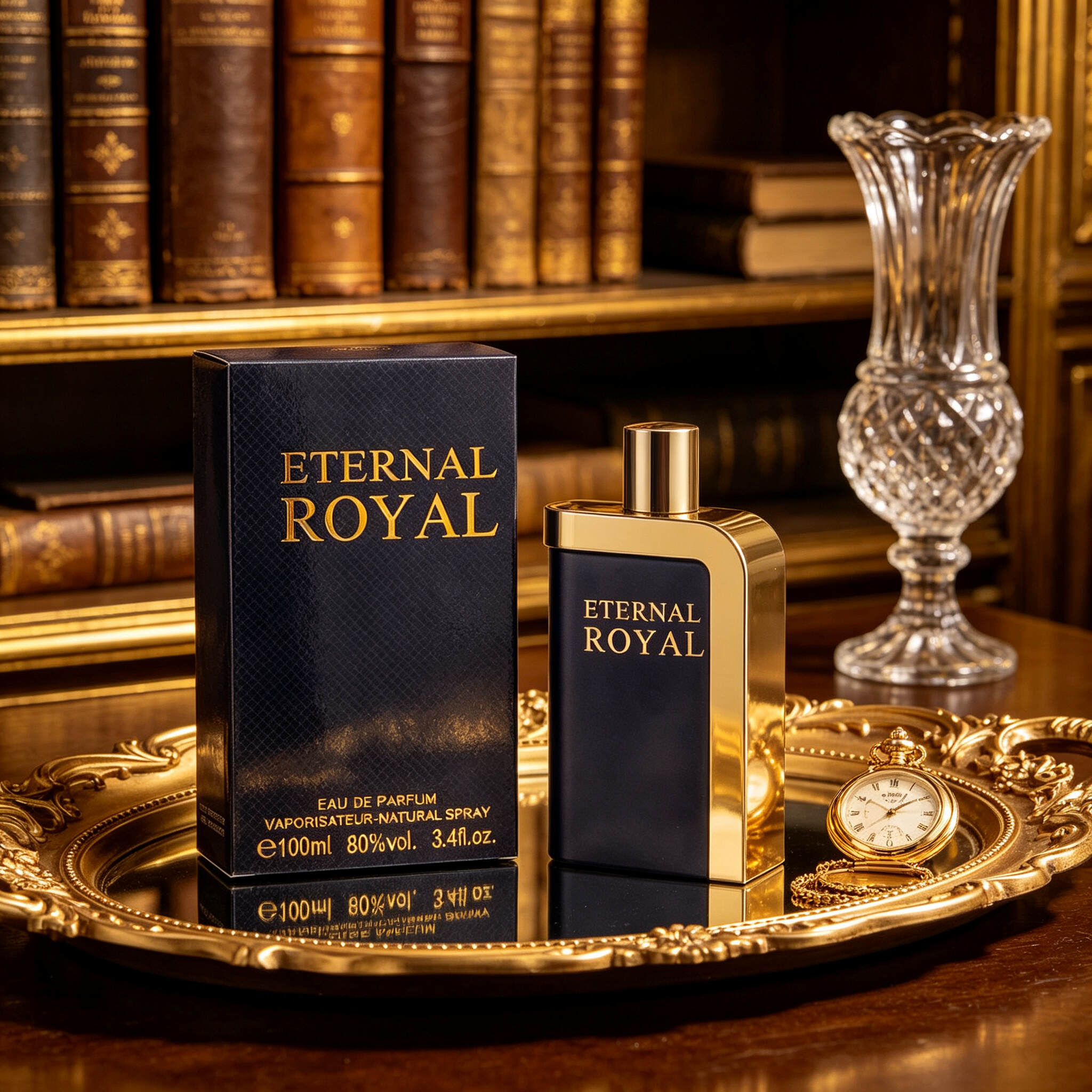 Eternal Royal Men Eau de Parfum 100ml, Gold & Silver Cologne Bottle