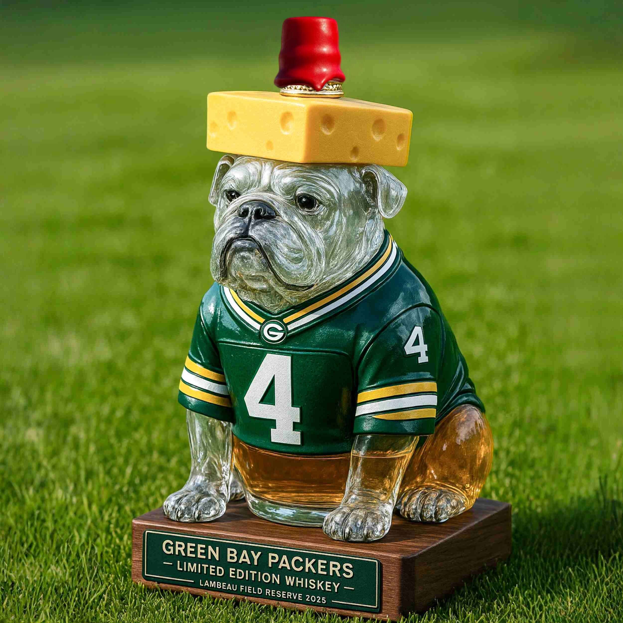 Green Bay Packers Bulldog Whiskey Bottle