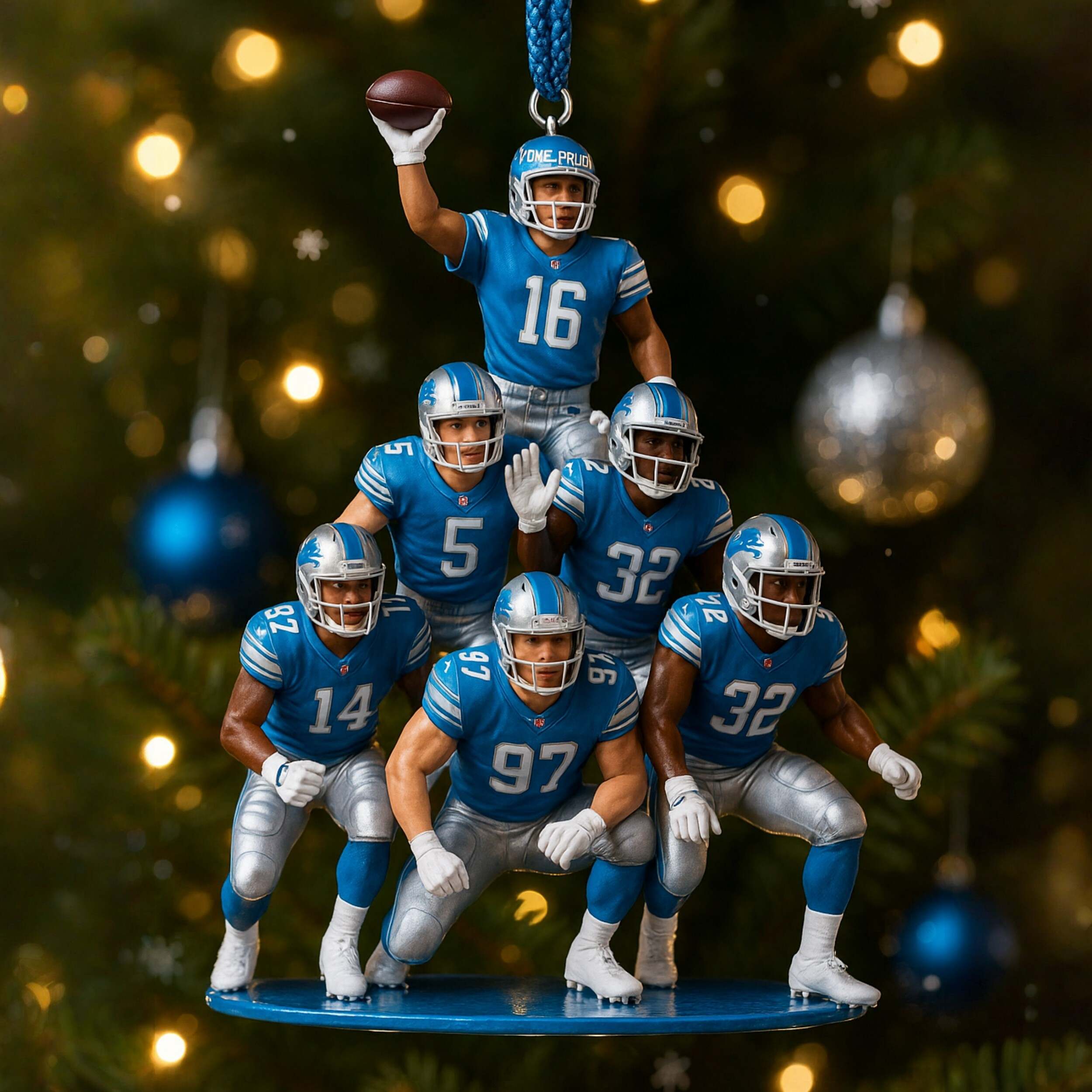 Detroit Lions Team Christmas Ornament