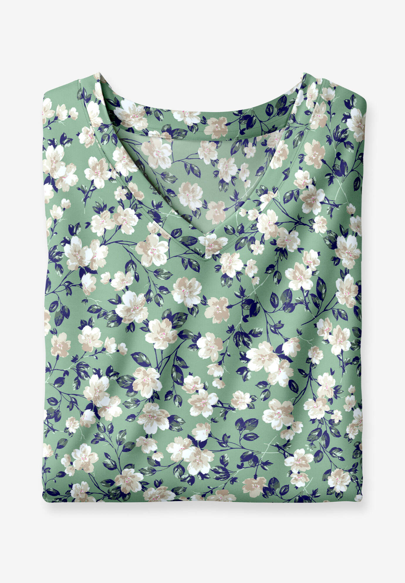 Perfect Printed Short-Sleeve V-Neck Tee
